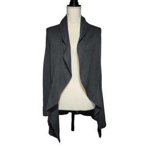White House Black Market Long Gray Open Cardigan